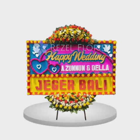 Bunga Papan Happy Wedding 10