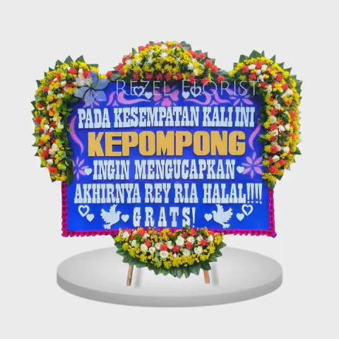 Bunga Papan Happy Wedding 14